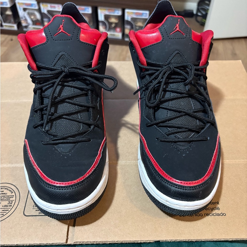 Jordan Men's Black and Red Mid Top Sneakers- comes with original box